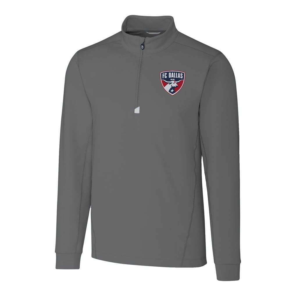  FC Dallas Cutter & Buck Traverse Stretch Eco Quarter-Zip Pullover Top - Gray
